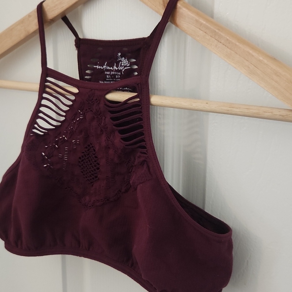 Intimately Free People Bralette Xs/s Burgundy - Picture 3 of 5